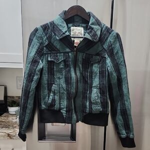 Flying Tomato By Salt & Pepper Black & Green Plaid Jacket, Size L